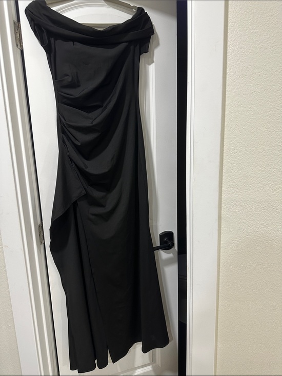Dresses & Skirts - Black Off-Shoulder Ruched Evening Dress